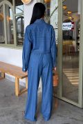 Denim Gömlek Plazzo Pantolon Takım 10163-08 resmi